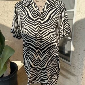Trashy Diva Black and White Zebra Print Men's or women Shirt Xl